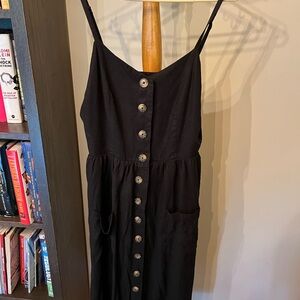 Reitmans Black Midi Dress with Button Detail